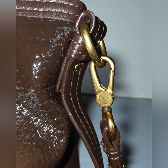 Marc By Marc Jacobs Totally Turnlock Teri Brown Patent Leather Shoulder Bag - Picture 3 of 14